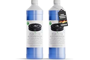PURIVITA® Produit Robot Laveur Sol [2x1L] - Détergent Robot Laveur - Produit Nettoyant Aspirateur Laveur - Concentré de Détergent Pour Tous les Robots Lavants - Floor Cleaner - Produit Pour Aspirateur