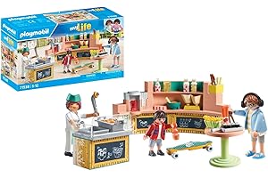 Playmobil 71538 myLife: Food Lounge, delicious meals and snacks at the restaurant, including fries, sushi, and much more, detailed play sets suitable for children ages 5+
