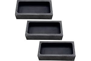 Attuslla 3 Pz Stampo per Grafite, Stampo in Grafite, Kit di Fusione Della Torcia di Metallo Prezioso per La Fusione dei Metalli Fusione Raffinazione Oro Argento Rame Ottone Alluminio