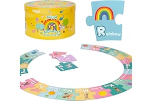 boppi Alphabet Jigsaw Floor Puzzle – 26-Piece ABC Puzzle for Toddlers & Kids Age 3+ | Montessori Early Literacy & Learning Toy (Puzzle Pieces Double as Flash Cards)