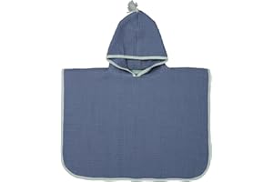 MOLIS & CO molis&co. Poncho da bagno per bambini 1-2 anni. Blue Ocean. Telo mare con cappuccio. Accappatoio per bambini leggero e compatto. (OEKO-TEX 100).