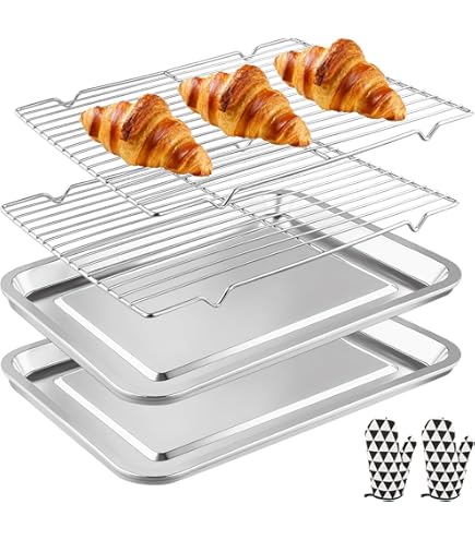 Plaque De Cuisson En Inox 31,5x24,5x2,5 Cm Avec Grille Refroidissement - Acier Inoxydable 304, Lave-vaisselle, Antiadhésive