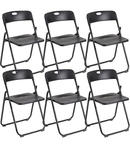 Sedia Pieghevole In Acciaio Con Effetto Rattan – Seduta E Schienale In Resina, Dimensioni 54x44x81 Cm, Colore Nero
