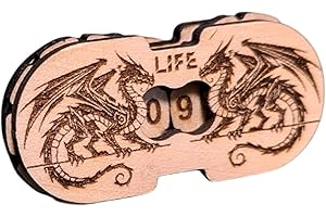 GÉNÉRIQUE Compteur de Vie JDR Compact et Durable, Accessoire Incontournable pour Jeux de Role RPG, Univers Fantasy (Gravure Dragons)