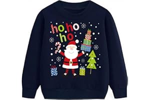 TCWWBB Kinder Weihnachts Sweatshirt Pullover Jungen Mädchen Langarm Baumwolle Christmas Xmas Rentier Weihnachtsmann Bär Winter Oberteile Größe 1-7 Jahre 92 98 104 110 116 122