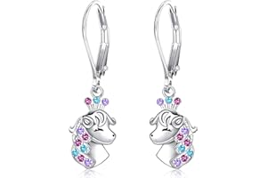 ORAZIO Glücklich Pferd Ohrringe Creolen Sterling Silber 925 für Frauen Mädchen, Baumeln Niedliche Pferde-Ohrringe Hängend für Pferdeliebhaber, Hypoallergen Silber Schmuck Geburtstag Geschenk