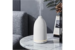 SALKING Essential Oil Diffuser, 100ml Aromatherapy Diffusers with Adjustable Mist Mode Timer, Ultrasonic Cool Mist Humidifier for Essential Oils with 8 LED Colour Light, for Office Home (White)