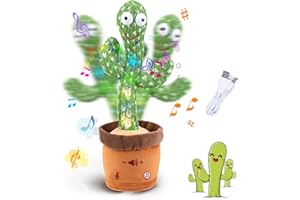 ARIEL-GXR Dancing Cactus Plush Toy, Creative Singing Talking Cactus Repeat What You Say Soft Funny Plush Interactive Toy Figures for Kids, Home Decoration