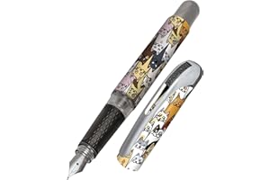 Online Stylo à encre College Chats│ stylo plume ergonomique pour l'école │ plume moyenne, zone de préhension toucher soft │ pour cartouches d'encre standard │ rechargeable │idéal pour enfants