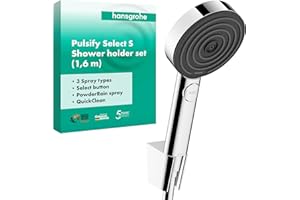 hansgrohe Duschset Pulsify Select S, Duschkopf mit Schlauch und Halterung, Handbrause mit 3 Strahlarten Relaxation, Chrom