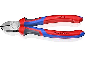 Knipex Alicate de corte diagonal negro atramentado, con fundas multicomponentes 180 mm (cartulina autoservicio/blíster) 70 02 180 SB