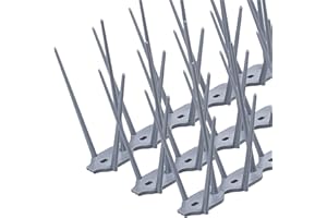 Konzept 11 - Vogelabwehr Spikes aus Kunststoff gegen Tauben, Katzen, Spatzen, Schwalben - Taubenabwehr für Balkon, Garten, Terasse - Vogelschreck 3-reihig, Set 3 STK.- Grau