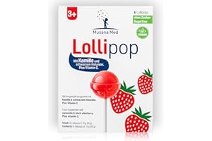 Musana Vitamin C Halsbonbon als Lutscher für Kinder – Zuckerfrei, Vegan, Glutenfrei | Mit Salbei & Kamille | Für Hals & Rachen | Ab 3 Jahren