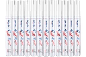 LEMEITU Lot de 12 marqueurs permanents à base d'huile - Ne se décolorent pas - Pour bureau, projets artistiques, peinture sur roche, céramique, verre, bois, plastique, métal, toile