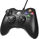Xbox 360 Controller, 7.2 ft USB Wired Controller Gamepad Compatible with Microsoft Xbox 360 & Windows PC (Black)