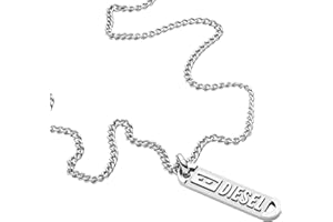 Diesel Collana da uomo in acciaio inossidabile con chiusura a moschettone