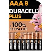 Duracell Batterie Plus AAA(pacco da 8) - Alcalina 1.5V - Fino al 100% di extra durata - Affidabilità per i dispositivi a uso 