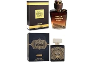 Modaleo - 2 Pack - 1 Vanilla Tobacco Blend France 1 King of Oud Parfum for Men's Spray Fragrance Scent Men Perfume EDP 100ml