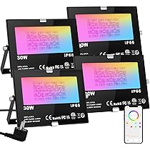 RGB LED-Spot Buiten 30W, Smart LED-Schijnwerper Kleurverandering, IP66 Waterdichte Buitenspot Dimbaar, Bluetooth APP-bediening Warmwit Buitenlamp Sfeerlicht, Komt Overeen met 300W, DUSKTEC RGB LED-Spot Buiten 30W, Smart LED-Schijnwerper Kleurverandering, IP66 Waterdichte Buitenspot Dimbaar, Bluetooth APP-bediening Warmwit Buitenlamp Sfeerlicht, Komt Overeen met 300W, DUSKTEC