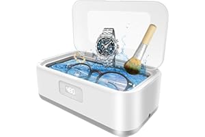 Ultraschallreinigungsgerät 49000Hz,Brillenreinigungsgerät 800ml Ultrasonic Cleaner,Ultraschallreiniger mit 5 Zeitfunktionen,Ultraschallgerät für Brille,Schmuck,Uhren,Ringe,Zahnprothesen,Zahnschiene