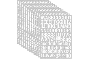 LZLPACKING 12 Sheets 1 Inch White 1500 Piece Alphabet Sticker,Vinyl Self-Adhesive Number Stickers, Mailbox Numbers Labels DIY Crafts Art Making, Decals for Sign,Notebook, Classroom Decor,Door, Window(A4 white)