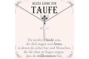 PDTU Taufgeschenke für Jungen, Kreuz Kette Geschenk zur Taufe, Taufkreuz für Jungs Kinder Sohn Enkel Neffen Patenkind von Mama Papa Taufpaten Großeltern