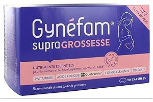 Effik Gynéfam Supra Grossesse 90 Capsules - Complément Alimentaire Femme Enceinte Vitamines B9 B12 Minéraux - Grossesse Normale Développement Bébé