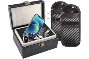 LATIT Keyless Go Schutz Autoschlüssel Box Groß 2 STK Autoschlüssel Schutz Keyless Tasche Diebstahlschutz Schlüsselbox Keyless Go Schutz Faraday Box RFIDSchutzAutoschlüsselFunkschlüssel AbschirmungBox
