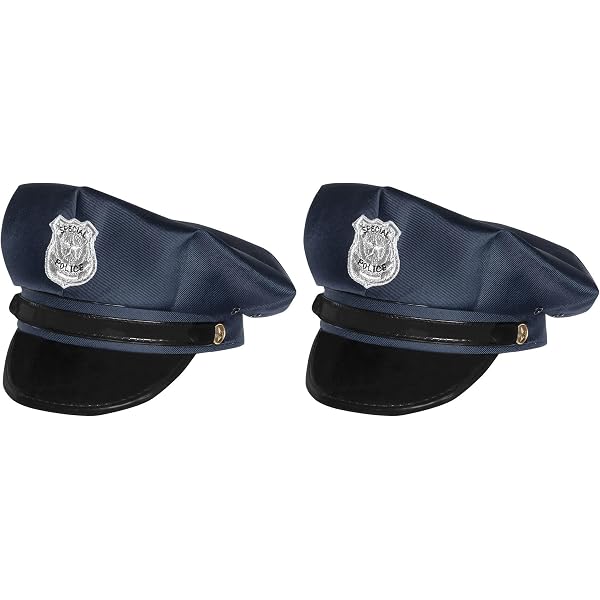 Smiffy's- Smiffys Cappello da Poliziotto con Stemma, Feltro Police Uomo