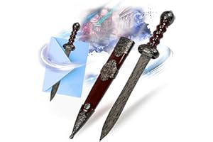 SWORDS AND MORE Gladius - Gladius romano tagliacarte con fodero lungo 26,5cm Gladiatore regalo e merchandising per la casa e l'ufficio (argento)