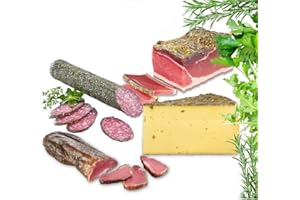 ‎ALMGOURMET Almgourmet - Genießerset mit Käse & Schinken "Kräuterparty" - 4 Tiroler Delikatessen mit Kräutern veredelt - Geschenk
