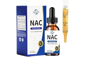 AURANC-H Liquid NAC Drops 1000 MG, NAC Supplement N-Acetyl Cysteine with R-Alpha Lipoic Acid for Adults, Immune & Antioxidant Support, Liver & Lung Health, Lemon Flavor, 0 Sugar, 60ml