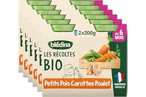 Blédina Les Récoltes Bio Petits Pots Pour Bébé Bio, Dès 6 Mois, 6 x 400g