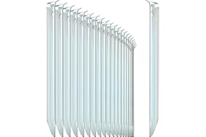 COM-FOUR® 24x piquets de Tente en Acier - piquets de Sol Semi-circulaires et Robustes pour Le Camping et l'extérieur - idéal pour Les sols normaux - avec Un Trou pour Un extracteur de piquets
