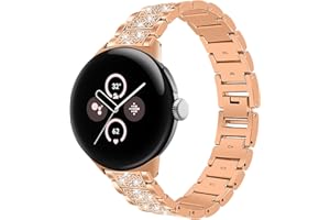 Coholl Compatible for Google Pixel Watch 2 /Google Pixel Watch Bands, Glitter Dressy Diamond Stainless Steel Metal Wristband Replacement Strap for Women Girls