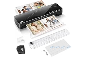 Euakee Plastifieuse A3, Machine à Plastifier Thermique et à Froid 5 en 1 pour A3 A4 A5 A6, Plastification avec 6 Modes avec Pochettes Coupe-papier et Arrondisseur d'angle, pour Bureau Maison École