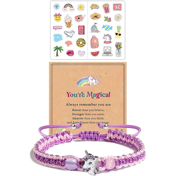 Bracelet Licorne En Or Bracelet Licorne Réglable Pour Enfants - Cadeau Fille Garçon - Anniversaire Noël École - Boîte Cadeau Incluse Bijou Rentrée Scolaire Maternelle