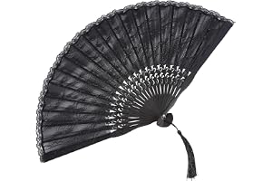 GORGECRAFT Svart Spets Fällbar Fläkt Inline-Dans Fläkt Popping Hopfällbara Fläktar Broderade Lolita Bamboo Stavar Kinesiska H