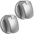 Spares2go Control Knob Switch Button for Indesit Cooker Oven (Pack of 2, Silver/INOX)