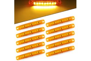 Yifengshun 10pcs 9 LED luce di posizione laterale anteriore e posteriore luce di posizione 12V per camion luce di posizione del camper van (giallo)