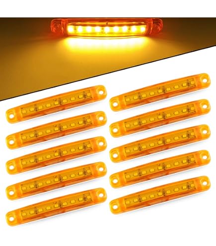 GSRECY 10 pz 3,8 6 LED 24V Indicatori laterali a LED per rimorchi luci per camion, luce di posizione posteriore, luci di posizione cabina camion, luce di posizione camper (gialla
