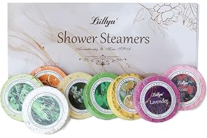 Liillya Lot de 8 de Bain Vapeur Pour la Douche - Bombes de Douche Douche Vapeur Aromathérapie Revigorant et Relaxant Pour Maman et Femme Douche Comprimés Maison SPA Huiles Essentielles Naturelles