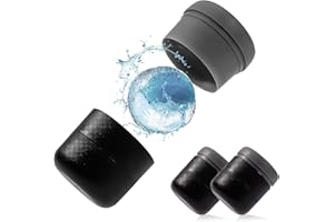 GARRULO Bourbon Lot de 3 Grands Moules à Glaçons Ronds en Silicone Glacon Boule pour le visage, les yeux, le whisky, les cocktails - Noir