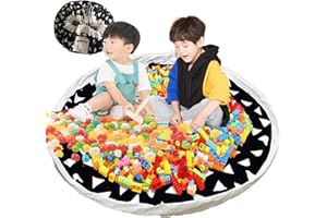 AUPERTO Baumwoll Kinderspielzeug Aufbewahrung - Kordelzug Aufbewahrungs-Matte Spielzeug Aufräumsack für Schnellere Aufräumung