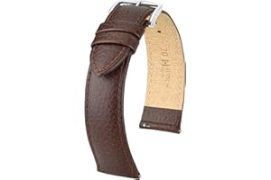 HIRSCH Kansas Watch Strap Genuine Calf Leather Buffalo Embossed for Men & Women