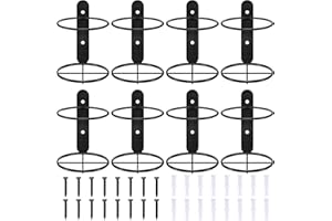 NISHZHU 8 PCS Wand Montiert Weinregal, Einzelnes Weinregal, moderner Metall-Wandhalter für Rotweinflaschen mit Schrauben (Schwarz)