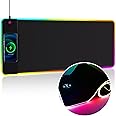 Sparkling Wonderful RGB Mouse Pad Gaming Large Mouse Pads for Keyboard and Mouse Extended Wireless Charging Mouse Mat, Waterproof 12 Lighting modes for Desk Computer Pat
