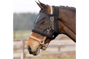 EQUIPRIDE HORSE FLY MASK WITHOUT EAR PROTECTION SHETLAND TO EXTRA FULL (Black, Extra Full)