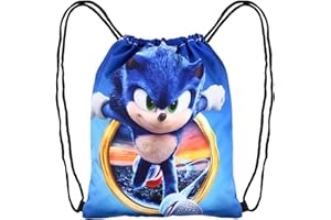 Sonic Sac de Gym, Sonic Sac à Dos Cordon, Sacs de Sport, Sac à Cordon Enfant, sacs à dos de corde de sport, pour Gym Yoga Ecole Natation Plage Camping Voyage