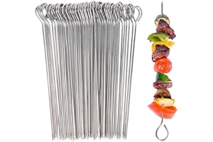 UCEC - 50 spiedini per kebab, in acciaio inox, 20 cm, per kebab, barbecue